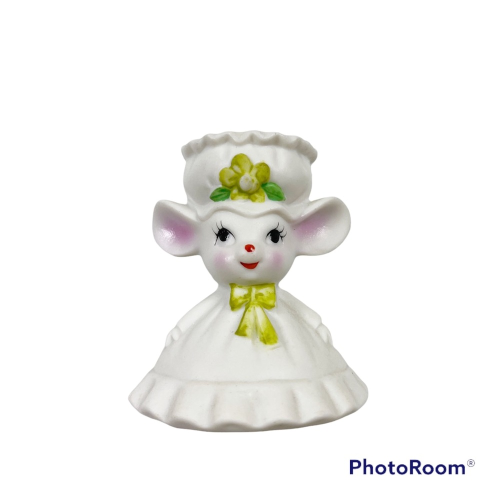 Vintage Lefton Mouse Pin Cushion Figurine Kitsch Cute Retro Sewing Craft